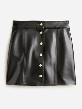 Jcrew • Collection button-front skirt in faux patent leather
